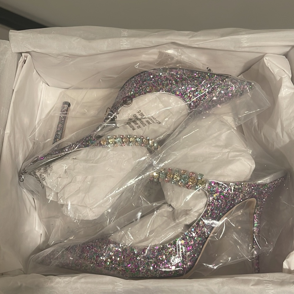Jimmy Choo Bing 100 Sparkly Mules Size 41 - Picture 15 of 17